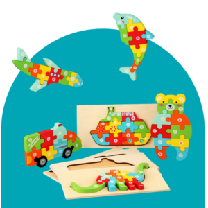 Colored Educational Wooden Puzzle Toys